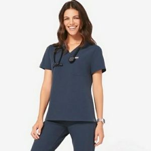 FIGS Dark Harbor Catarina Scrub Top